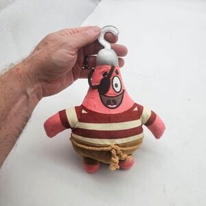 Funrise SpongeBob SquarePants Patrick Pirate Plush Stuffed Toy Small Pink Hook